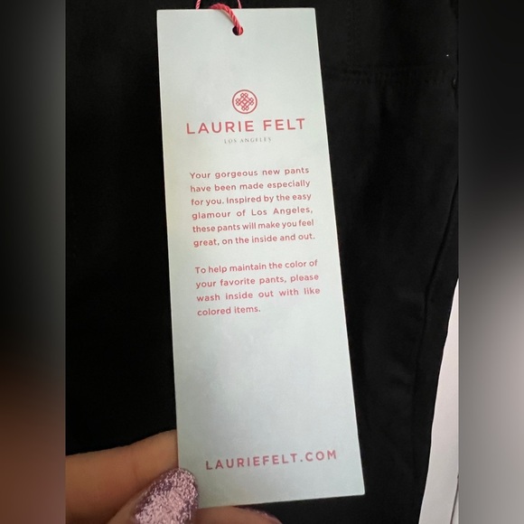 🖤 NWT! Stretch Faux Black Suede Triangle Hem Pants - Picture 6 of 9